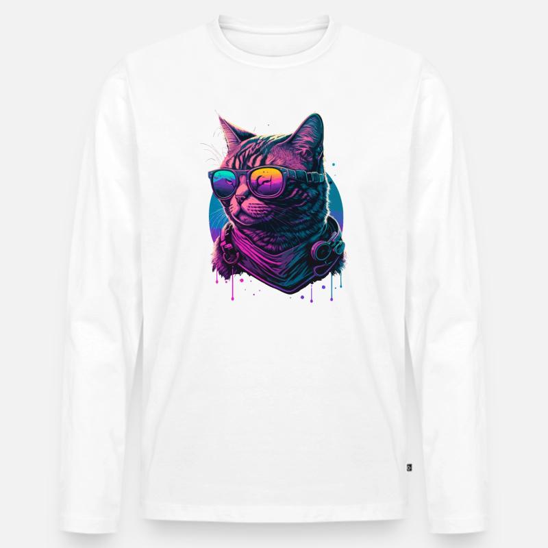 Analog - Männer Premium Bio Langarmshirt - Weiß