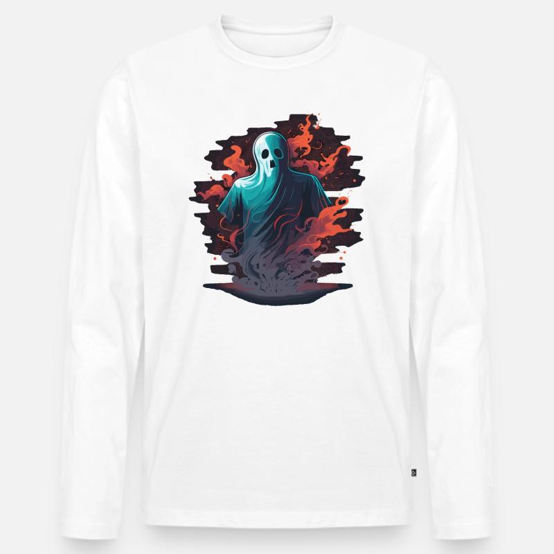 Killer Ghost - Männer Premium Bio Langarmshirt - Weiß