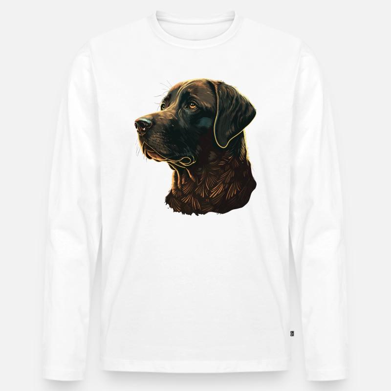 Ruhiger Labrador Retriever - Männer Premium Bio Langarmshirt - Weiß