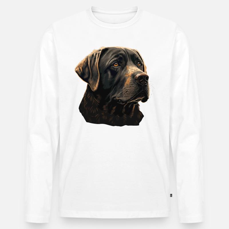 Großer Labrador Retriever - Männer Premium Bio Langarmshirt - Weiß