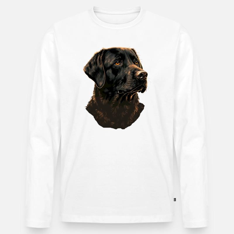 Schwarzer Labrador Retriever - Männer Premium Bio Langarmshirt - Weiß