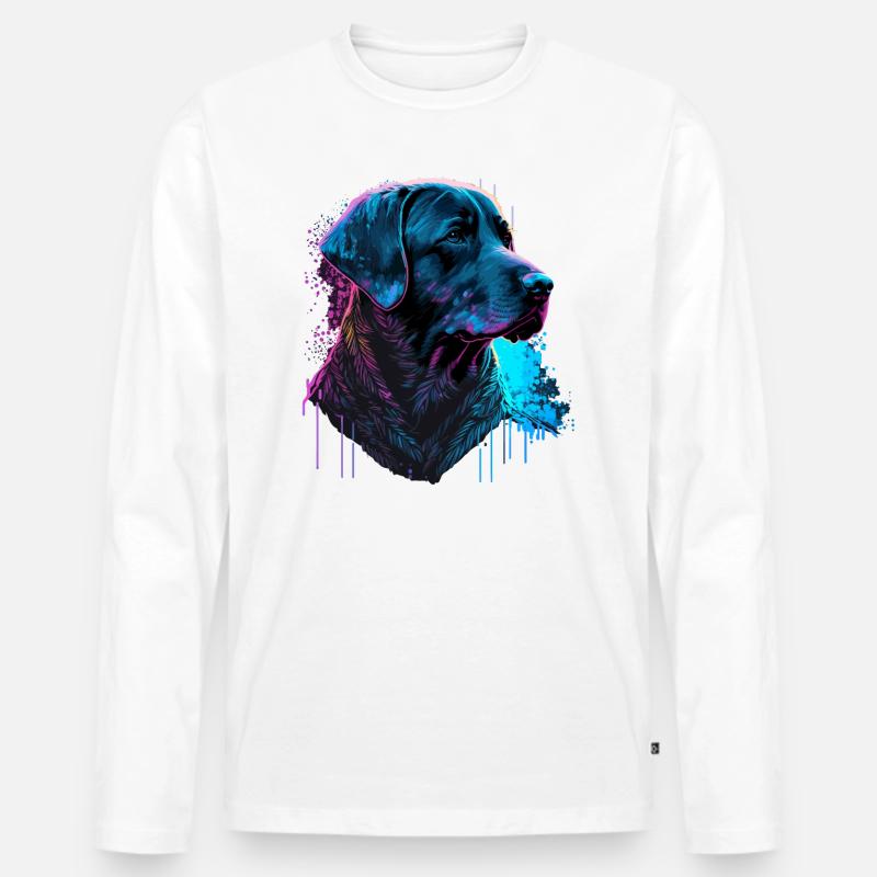 Einzigartige Farbe Labrador Retriever - Männer Premium Bio Langarmshirt - Weiß