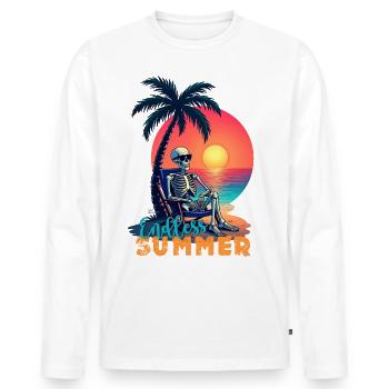 Skeleton beach, skull, skull summer humor - Men's Premium Organic Long Sleeve Shirt - white - Front - Nico (187cm)