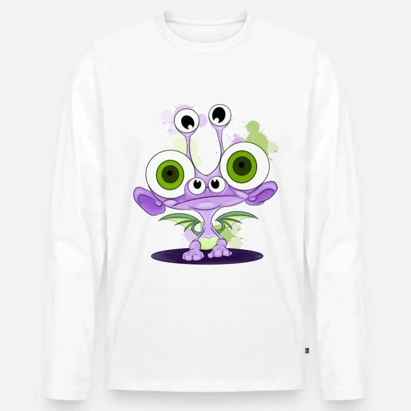 Crapouilli - Männer Premium Bio Langarmshirt - Weiß