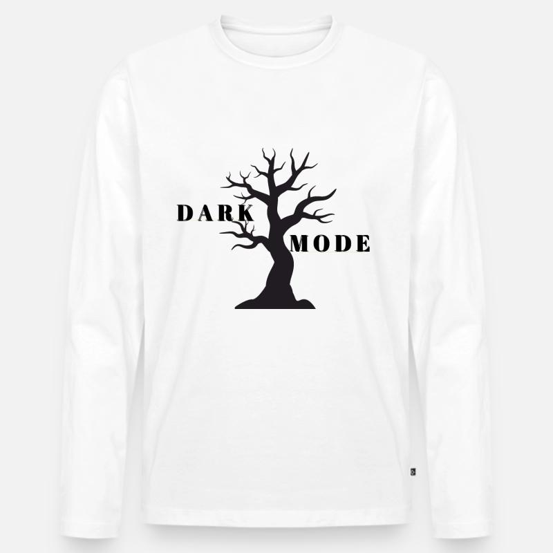 DARK MODE - Männer Premium Bio Langarmshirt - Weiß