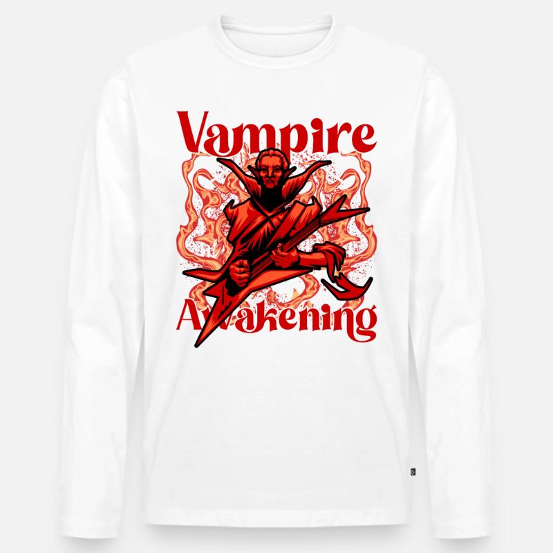 Vampire Awakening - Männer Premium Bio Langarmshirt - Weiß