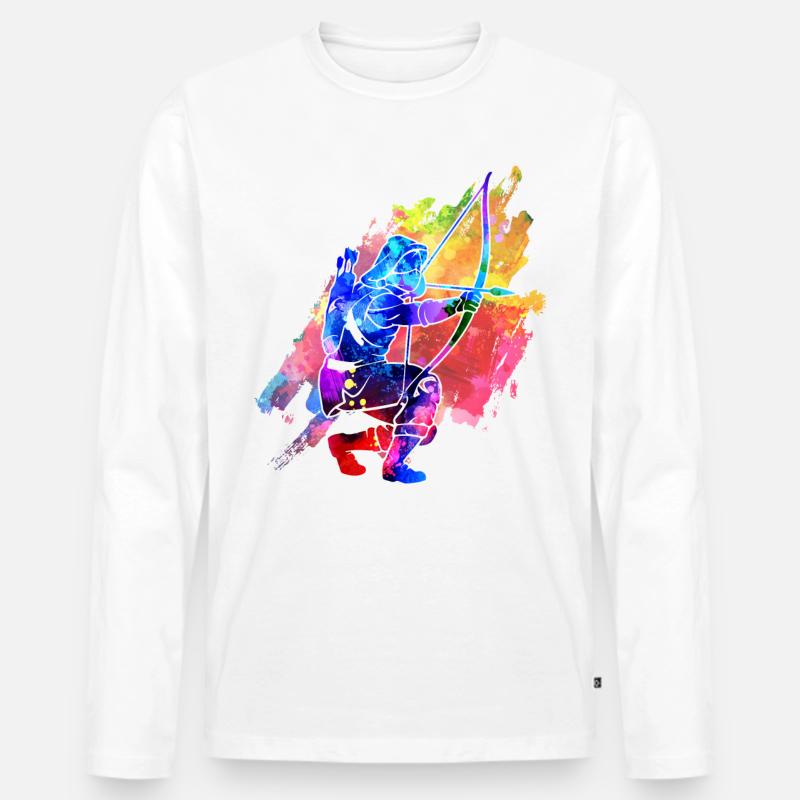 Bogenschießen - Männer Premium Bio Langarmshirt - Weiß