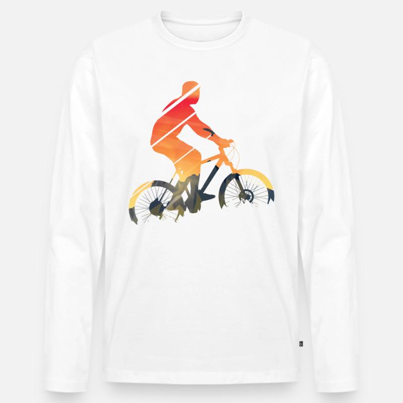 Fahrrad MTB - Männer Premium Bio Langarmshirt - Weiß