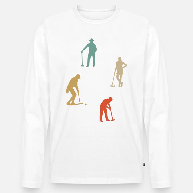 Krocket - Männer Premium Bio Langarmshirt - Weiß