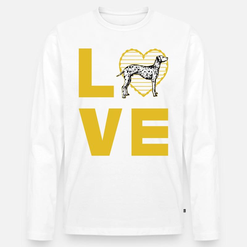 Dalmatiner Love - Männer Premium Bio Langarmshirt - Weiß