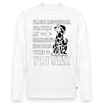 Dalmatiner Lustiger Spruch - Männer Premium Bio Langarmshirt - Weiß - Vorne - Nico (187cm)