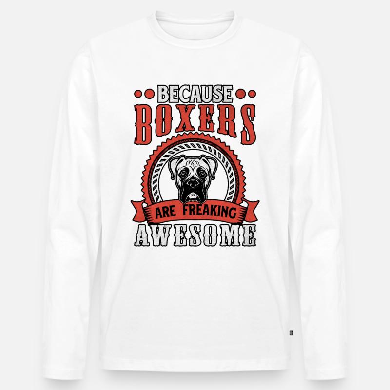 Because boxers are freaking awesome - Männer Premium Bio Langarmshirt - Weiß