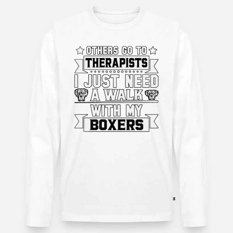 Boxers - Männer Premium Bio Langarmshirt - Weiß