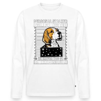 Beagle Personal Stalker - T-shirt manches longues Premium bio Homme - blanc - Devant - Nico (187cm)