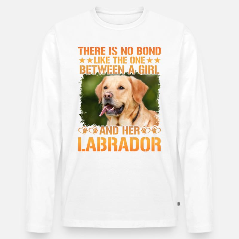 Labrador - Männer Premium Bio Langarmshirt - Weiß