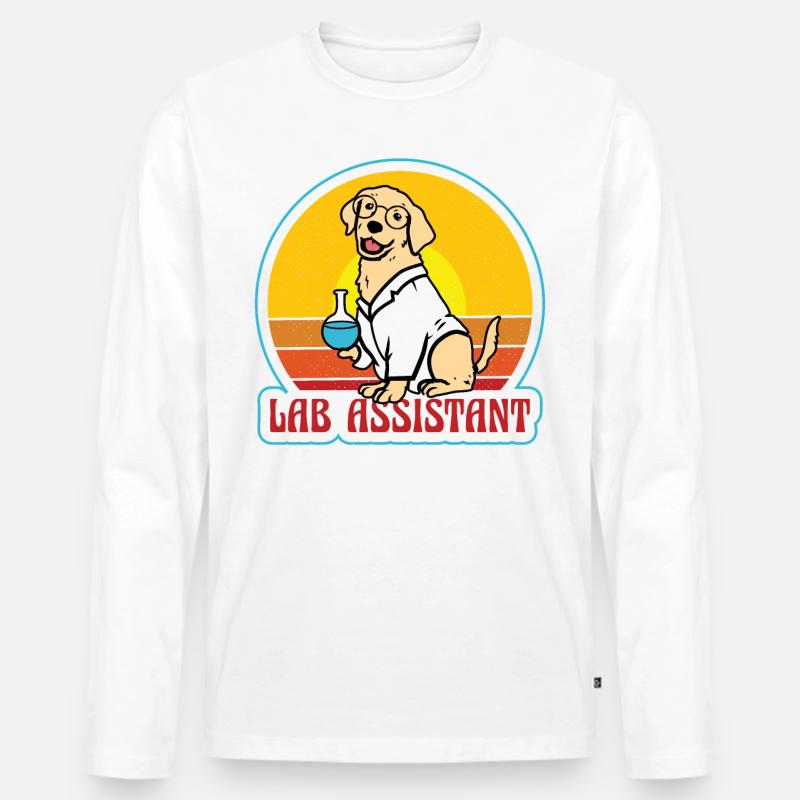 Labrador Lab Assistant - Männer Premium Bio Langarmshirt - Weiß