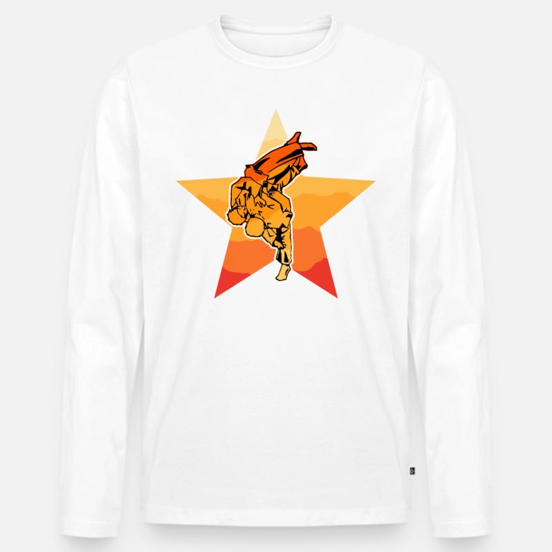 Brazilian Jiu-Jitsu - Männer Premium Bio Langarmshirt - Weiß