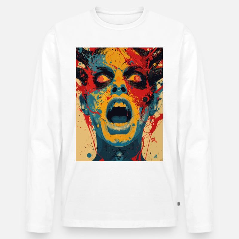 The Female Devil - Männer Premium Bio Langarmshirt - Weiß