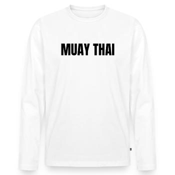 Muay Thai - T-shirt manches longues Premium bio Homme - blanc - Devant - Nico (187cm)