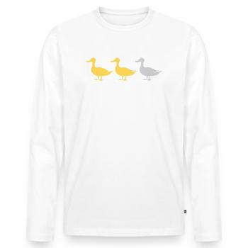 Duck Duck Gray Duck - Men's Premium Organic Long Sleeve Shirt - white - Front - Nico (187cm)