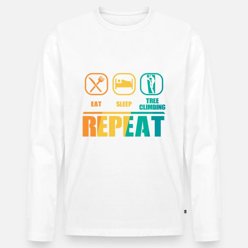 Tree Climbing - Männer Premium Bio Langarmshirt - Weiß