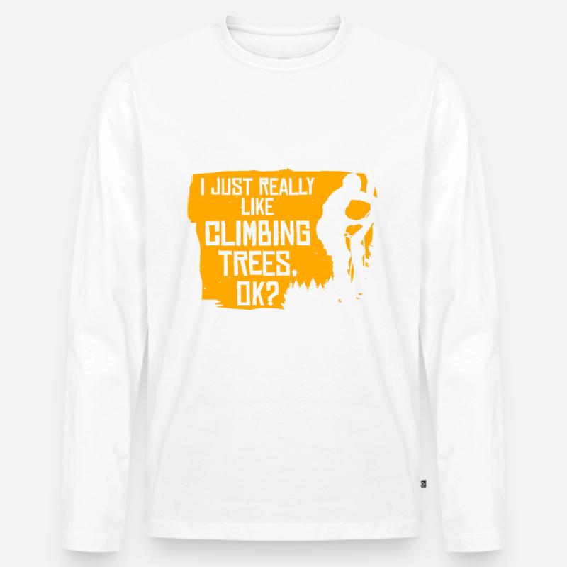 Tree Climbing - Männer Premium Bio Langarmshirt - Weiß