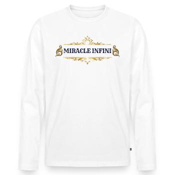 INFINITE MIRACLE - Men's Premium Organic Long Sleeve Shirt - white - Front - Nico (187cm)
