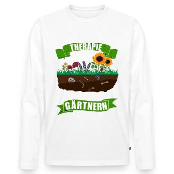 Garten Gärtner Hobbygärtner Therapie - Männer Premium Bio Langarmshirt - Weiß - Vorne - Nico (187cm)