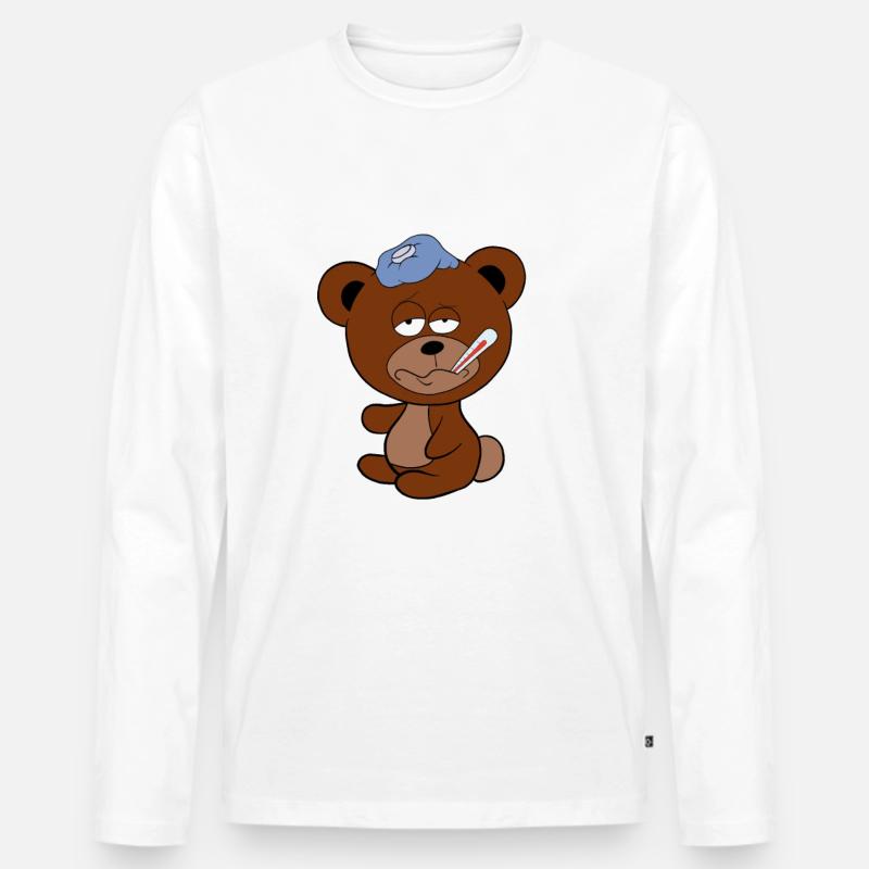 Kranker Bär Grippe Influenza - Männer Premium Bio Langarmshirt - undefined