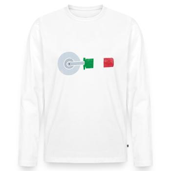 This Is How Italians Cut Carbs Fun Pizza Cutter - Männer Premium Bio Langarmshirt - Weiß - Vorne - Nico (187cm)