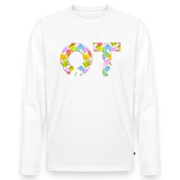 Cadeaux d’ergothérapie et de soins de santé - T-shirt manches longues Premium bio Homme - blanc - Devant - Nico (187cm)