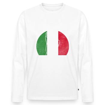 Je n’ai pas besoin de recettes Je suis italien - T-shirt manches longues Premium bio Homme - blanc - Devant - Nico (187cm)
