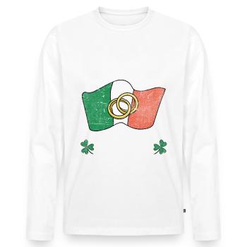 Irish Wedding Ireland Roots Ireland Flag Married - Männer Premium Bio Langarmshirt - Weiß - Vorne - Nico (187cm)
