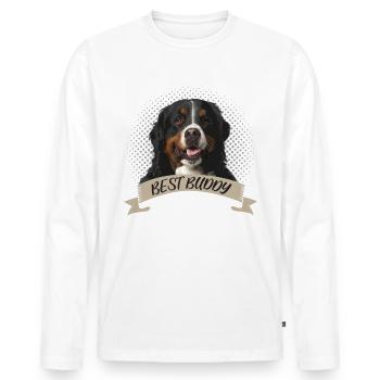 Chien de montagne bernois meilleur ami chien portrait - T-shirt manches longues Premium bio Homme - blanc - Devant - Nico (187cm)