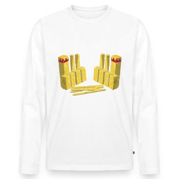 Kubb Wikinger Schach - Männer Premium Bio Langarmshirt - Weiß - Vorne - Nico (187cm)