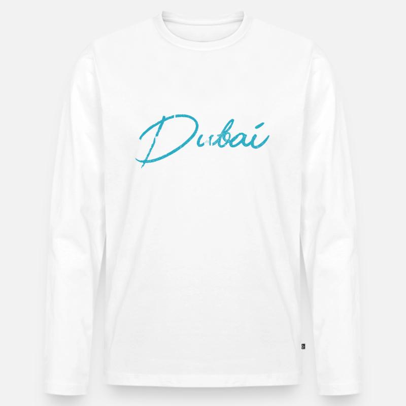 Dubai Skyline UAE Souvenir - Männer Premium Bio Langarmshirt - Weiß