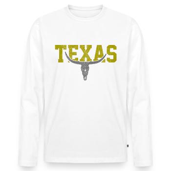 Texas - T-shirt manches longues Premium bio Homme - blanc - Devant - Nico (187cm)