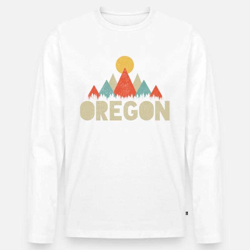 Oregon - Männer Premium Bio Langarmshirt - Weiß