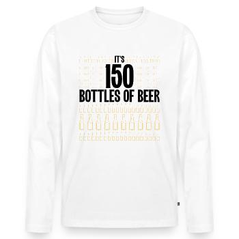 150 Beer Challenge Party Holiday Malle - T-shirt manches longues Premium bio Homme - blanc - Devant - Nico (187cm)