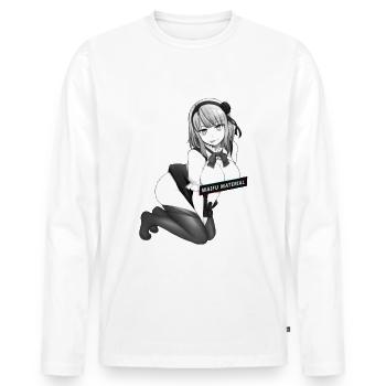 Waifu Material japanese anime - aesthetic - Männer Premium Bio Langarmshirt - Weiß - Vorne - Nico (187cm)