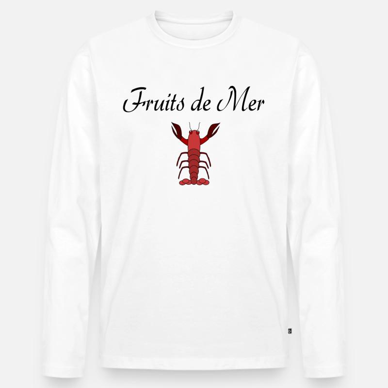 Fruits de Mer - Männer Premium Bio Langarmshirt - Weiß