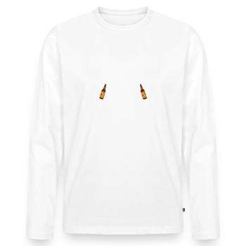 Edition Leffe toi et marche. Humour Bière Cadeau - T-shirt manches longues Premium bio Homme - blanc - Devant - Nico (187cm)