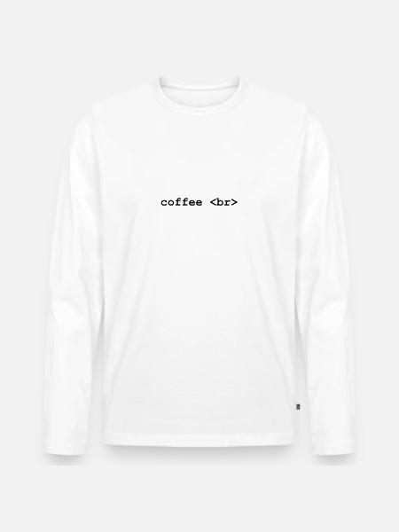 Coffee Break Developer Programmer T-Shirt - Männer Premium Bio Langarmshirt - Weiß