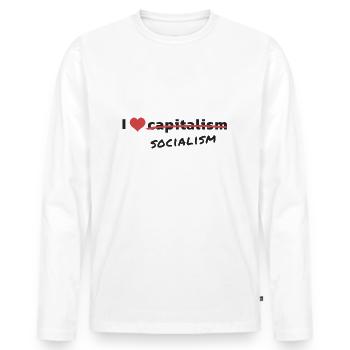 J'adore le socialisme - T-shirt manches longues Premium bio Homme - blanc - Devant - Nico (187cm)