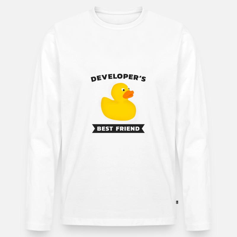 Programmierer Bester Gummiente Duck - Männer Premium Bio Langarmshirt - Weiß