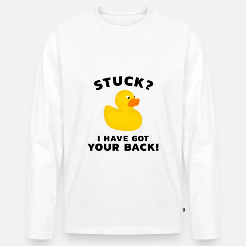 Programmierer Gummiente - Männer Premium Bio Langarmshirt - Weiß