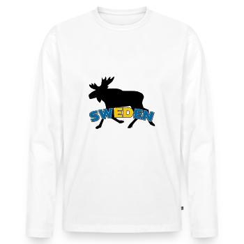 Suède Elch - T-shirt manches longues Premium bio Homme - blanc - Devant - Nico (187cm)