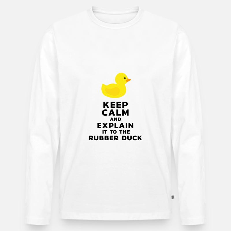 Programmierer Gummiente Debug - Männer Premium Bio Langarmshirt - Weiß