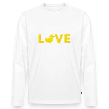 Badeente Gummiente - Männer Premium Bio Langarmshirt - Weiß - Vorne - Nico (187cm)
