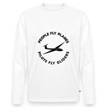 Glider Glider Glider - Men's Premium Organic Long Sleeve Shirt - white - Front - Nico (187cm)
